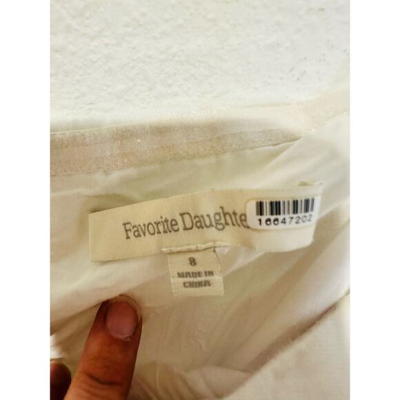 FAVORITE DAUGHTER White Cotton Strapless Favorite Linen Midi Dress Size 8 - Picture 7 of 16